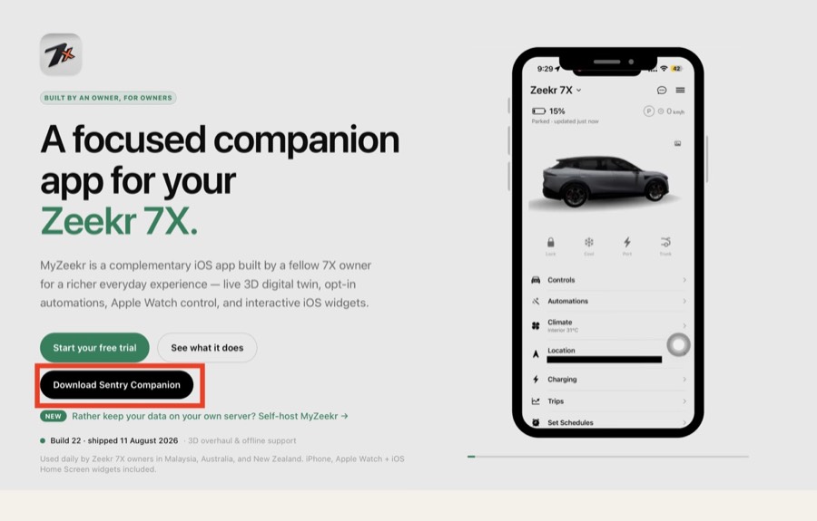 Tap Download Sentry Companion
