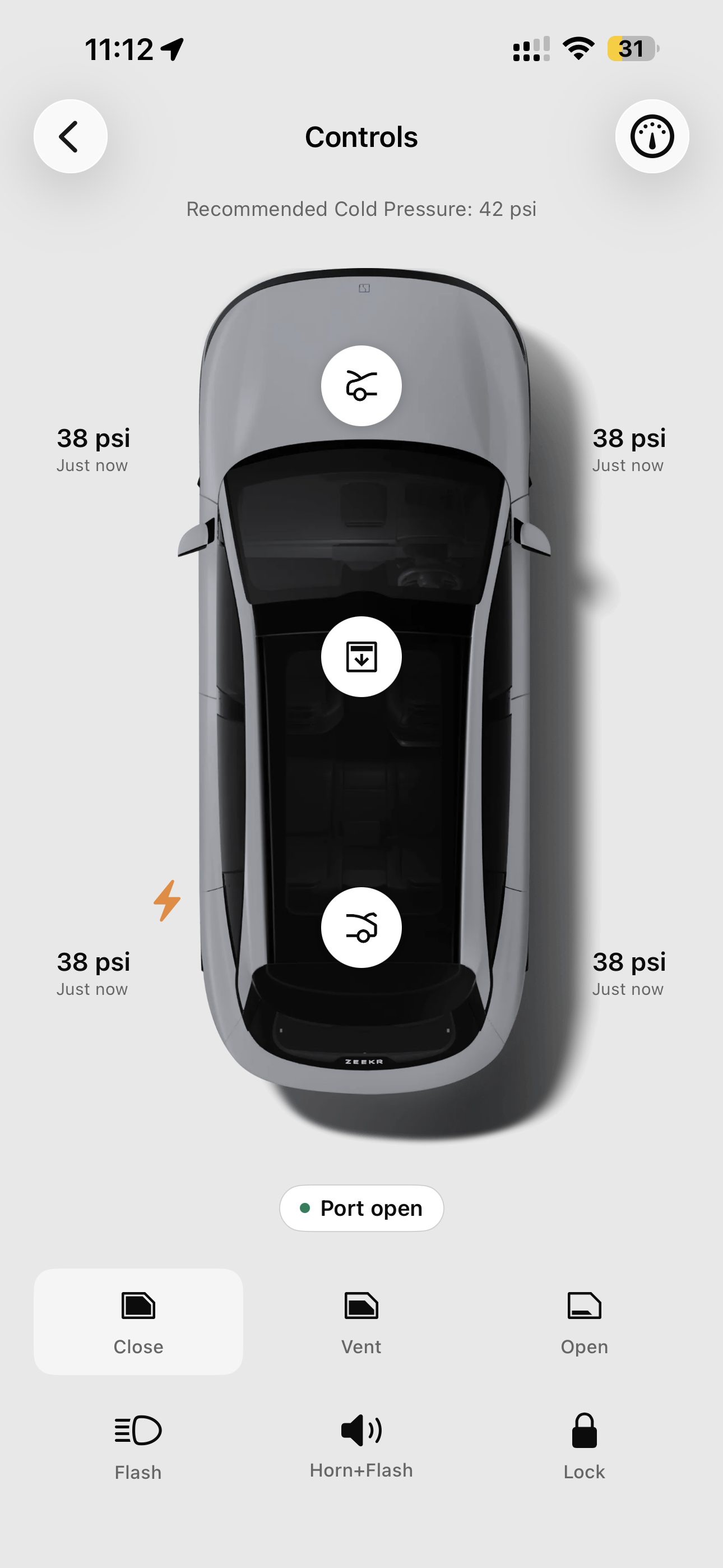 Controls. screen in the iOS app