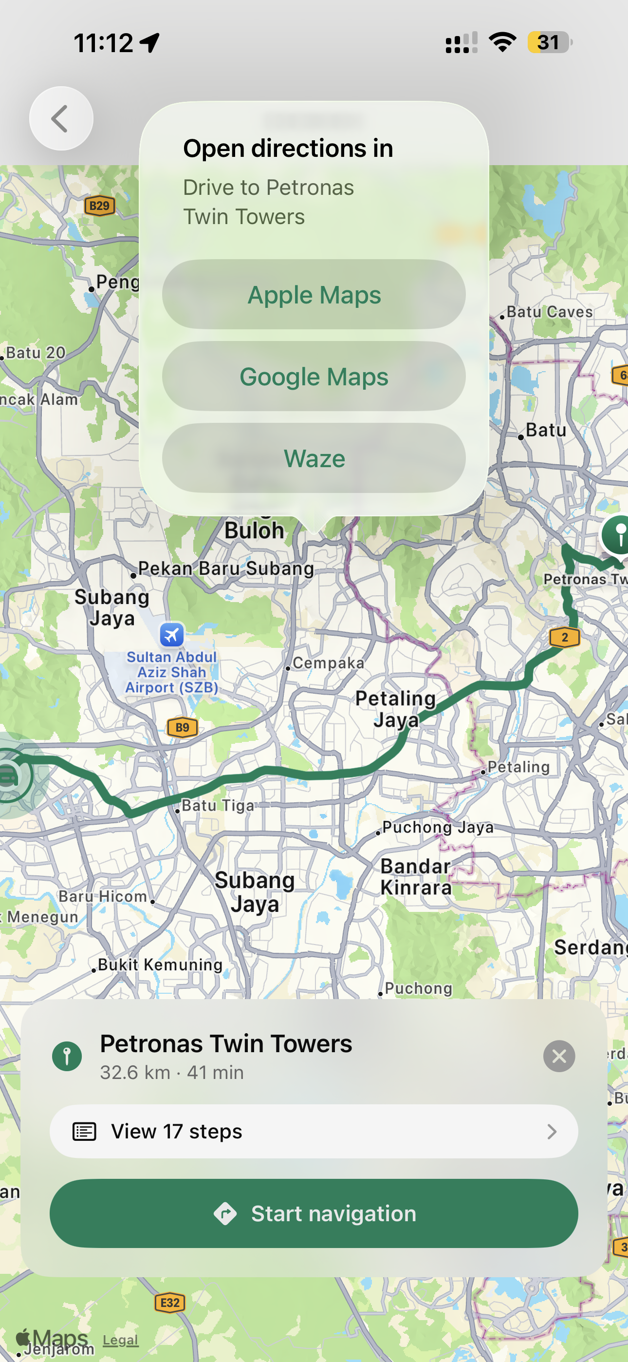 Location. screen in the iOS app
